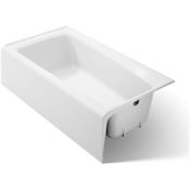 Kohler Mendota Collection 60" Alcove Three Wall Soaking Bathtub with Right Hand Drain White