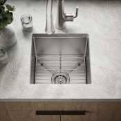 Kohler Strive 15" Single Basin Undermount 16-Gauge Stainless Steel Kitchen Sink with SilentShield with Basin Rack Stainless Steel
