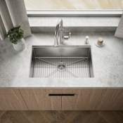 Kohler Strive 29" Single Basin Undermount 16-Gauge Stainless Steel Kitchen Sink with SilentShield with Basin Rack Stainless Steel
