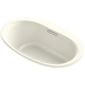 Kohler Underscore Oval 60" Drop In Acrylic Air Tub with Center Drain and Overflow Biscuit