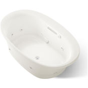 Kohler Underscore Oval 60" Drop In Acrylic Air / Whirlpool Tub with Center Drain and Overflow Biscuit