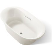 Kohler Underscore 66" Drop In or Undermount Acrylic Soaking Tub with Center Drain and Bask Heating Technology Biscuit