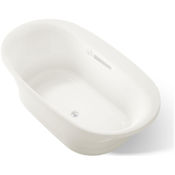 Kohler Underscore Oval 66" Drop In Acrylic Air Tub with Center Drain and Overflow Biscuit