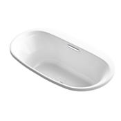 Kohler Underscore 66" Drop In or Undermount Acrylic Soaking Tub with Center Drain, VibrAcoustic, and Bask Heating Technology White