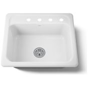 Kohler Mayfield 25" Single Basin Top-Mount Enameled Cast-Iron Kitchen Sink White