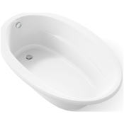 Kohler Sunward 66" Drop-In Soaking Tub with End Drain and ExoCrylic White