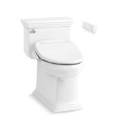 Kohler Memoirs One-Piece Compact Elongated Comfort Height Toilet with Skirted Trapway - Includes PureWash E700 Elongated Bidet Seat with Remote Control White