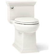 Kohler Memoirs 1.28 GPF Compact Elongated One-Piece Comfort Height Toilet with AquaPiston and Glenbury Quiet-Close Seat Included Biscuit