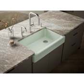 Kohler Whitehaven 35-1/2" Self-Trimming Farmhouse Single Basin Enameled Cast Iron Kitchen Sink Aspen Green