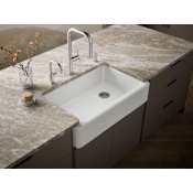 Kohler Whitehaven 35-11/16" Self-Trimming Farmhouse Single Basin Enameled Cast Iron Kitchen Sink White