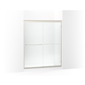 Kohler Fluence 70" High x 59-5/8" Wide Sliding Frameless Shower Door with Falling Lines Glass Anodized Brushed Nickel