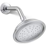 Kohler Artifacts 1.75 GPM Single Function Shower Head with MasterClean Sprayface and Katalyst Air-Induction Technology Polished Chrome