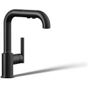 Kohler Purist 1.5 GPM Single Hole Pull Out Kitchen Faucet Matte Black