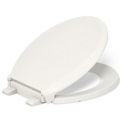 Kohler Cachet Round Closed-Front Toilet Seat with Quiet-Close, Grip-Tight Bumpers, and Night Light Biscuit
