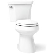 Kohler Highline 1.28 GPF Elongated Two-Piece Toilet with Left Hand Trip Lever and Class Five Technology White