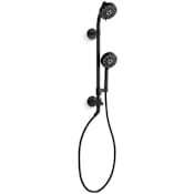 Kohler HydroRail-S 2.5 GPM Multi Function Shower Head with MasterClean Technology - Included Handshower, Slide Bar, and Hose Matte Black