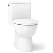 Kohler Reach 1.28 GPF One-Piece Compact Elongated Chair Height Toilet with Skirted Trapway and Left Hand Trip Lever - Seat Included White