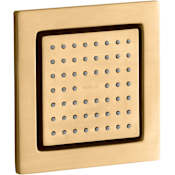 Kohler WaterTile Square Single Square Body Spray – with 54 Rubber Spray Nozzles Vibrant Brushed Moderne Brass