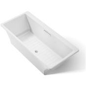 Kohler 66" Drop In Soaking Bath Tub with Center Drain from the Reve Collection White