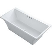 Kohler 67" x 31.5" Freestanding Soaking Tub with Center Drain from the Reve Collection White