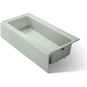 Kohler Bellwether Bath Tub 60" L x 30 1/4" W Cast Iron Soaking for Three Wall Alcove Installations with Integral Apron and Right Drain Aspen Green