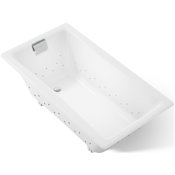Kohler Tea-For-Two 60" Drop In Cast Iron Air Tub with Reversible Drain and Overflow White