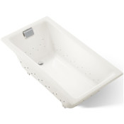 Kohler Tea-For-Two 60" Drop In Cast Iron Air Tub with Reversible Drain and Overflow Biscuit