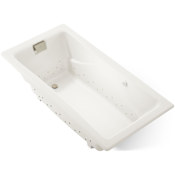 Kohler Tea-For-Two 72" Drop In Cast Iron Air Tub with Reversible Drain and Overflow Biscuit