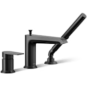 Kohler Hint Deck Mounted Roman Tub Filler with Built-In Diverter - Includes Hand Shower Matte Black