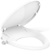 Kohler PureWash M300 Elongated Manual Bidet Toilet Seat with Adjustable Water Position and Pressure, Automatically Rinsing Self-Cleaning Wand, Quiet-Close, and Quick-Release Technologies White