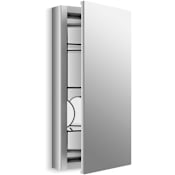 Kohler Verdera 15" x 30" Reversible Mirrored Medicine Cabinet with Plain Mirror and Three Adjustable Shelves and Slow Close Door N/A