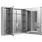 Kohler Verdera 40" x 30" Triple Door Mirrored Medicine Cabinet with Plain Mirror and Three Adjustable Shelves and Slow Close Door N/A