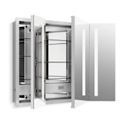 Kohler Verdera 40" x 30" Lighted Three Door Medicine Cabinet with Nine Shelves, Built-in Outlets, and Flip Out Magnifying Mirror - CA Title 24 Compliant N/A