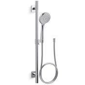 Kohler Awaken 2.5 GPM Multi Function Hand Shower Package with MasterClean Sprayface - Includes Slide Bar, Hose, and Wall Supply Polished Chrome