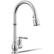 Kohler Artifacts 1.5 GPM Single Hole Pull Down Kitchen Faucet Polished Chrome