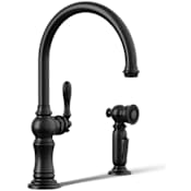 Kohler Artifacts 1.5 GPM Single Hole Kitchen Faucet - Includes Side Spray Matte Black