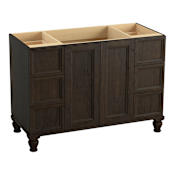 Kohler Damask 48" Vanity Cabinet Only with Split Top Drawers - Free Standing Installation Type Felt Grey