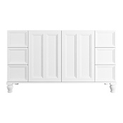 Kohler Damask 60" Vanity Cabinet Only with Split Top Drawers - Free Standing Installation Type Linen White