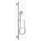 Kohler Awaken 1.75 GPM Multi-Function Hand Shower Package with MasterClean Sprayface - Includes Slide Bar and Hose Polished Chrome