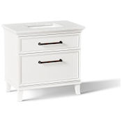 Kohler Artifacts 36" Free Standing Single Basin Vanity Set with Cabinet and Quartz Vanity Top - Includes Undermount Sink and Cabinet Hardware Linen White