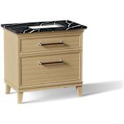 Kohler Artifacts 37" Free Standing Single Basin Vanity Set with Cabinet and Quartz Vanity Top Light Oak