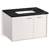 Kohler Jute 31" Wall Mounted Single Basin Vanity Set with Cabinet and Quartz Vanity Top Linen White
