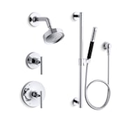 Kohler Kohler Purist Complete Pressure Balanced Shower Package with Hand Shower, Slide Rail, Diverter, and Valves Polished Chrome