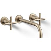 Kohler Purist 1.2 GPM Wall Mounted Widespread Bathroom Faucet Brushed Bronze
