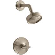 Kohler Single Handle Rite Temp Pressure Balanced Shower Only Trim from the Purist Series Brushed Bronze