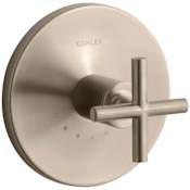 Kohler Purist Thermostatic Valve Trim Only with Single Cross Handle - Less Rough In Brushed Bronze