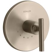 Kohler Purist Thermostatic Valve Trim Only with Single Lever Handle - Less Rough In Brushed Bronze