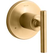 Kohler Purist Single Handle 2 or 3 Function Diverter Valve Trim - Less Valve Vibrant Brushed Moderne Brass