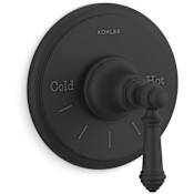 Kohler Artifacts Thermostatic Valve Trim Only with Single Lever Handle - Less Rough In Matte Black