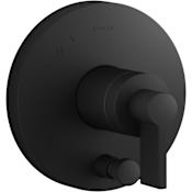 Kohler Components Two Function Pressure Balanced Valve Trim Only with Single Lever Handle and Integrated Diverter - Less Rough In Matte Black